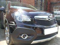 Защита радиатора Opel Mokka 2012- black верх (Фото 1)