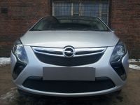 Защита радиатора Opel Zafira 2012- black верх (Фото 1)