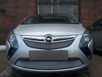 Защита радиатора Opel Zafira 2012- chrome верх (Фото 1)