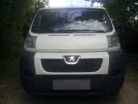 Защита радиатора Peugeot Boxer 2006- black верх (Фото 1)