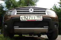 Защита радиатора Renault Duster с вырезом под ДХО black (Фото 3)
