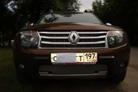 Защита радиатора Renault Duster с вырезом под ДХО chrome (Фото 3)