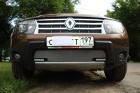 Защита радиатора Renault Duster с вырезом под ДХО chrome (Фото 6)