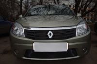 Защита радиатора Renault Sandero 2010-2013 black (Фото 1)