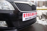 Защита радиатора Skoda Fabia 2 рестайлинг с 2011- black (Фото 2)