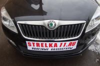 Защита радиатора Skoda Fabia 2 рестайлинг с 2011- black (Фото 3)