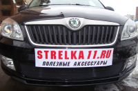 Защита радиатора Skoda Fabia 2 рестайлинг с 2011- black (Фото 4)
