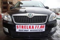 Защита радиатора Skoda Fabia 2 рестайлинг с 2011- black (Фото 5)