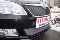 Защита радиатора Skoda Fabia 2 рестайлинг с 2011- chrome (Фото 2)