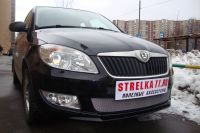 Защита радиатора Skoda Fabia 2 рестайлинг с 2011- chrome (Фото 5)