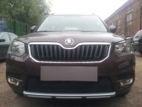 Защита радиатора Skoda Yeti City 2014- black с парктроником (Фото 1)