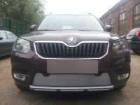 Защита радиатора Skoda Yeti City 2014- chrome с парктроником (Фото 1)