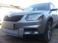 Защита радиатора Skoda Yeti Outdoor 2014- chrome центральная (Фото 1)