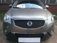 Защита радиатора Ssang Yong Actyon (C200) 2010- black низ (кроме корейской сборки) (Фото 1)