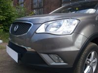 Защита радиатора Ssang Yong Actyon (C200) 2010- black низ (кроме корейской сборки) (Фото 2)