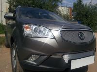 Защита радиатора Ssang Yong Actyon (C200) 2010- chrome верх (кроме корейской сборки) (Фото 1)