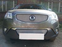 Защита радиатора Ssang Yong Actyon (C200) 2010- chrome низ (кроме корейской сборки) (Фото 1)