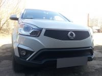Защита радиатора Ssang Yong Actyon 2013- black низ (Фото 1)