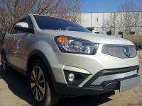 Защита радиатора Ssang Yong Actyon 2013- chrome верх (Фото 1)