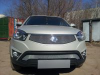 Защита радиатора Ssang Yong Actyon 2013- chrome низ (Фото 1)