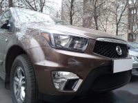 Защита радиатора Ssang Yong Actyon Sport 2012- black (Фото 2)