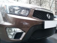 Защита радиатора Ssang Yong Actyon Sport 2012- black (Фото 3)