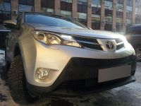 Защита радиатора Toyota Rav 4 (Комфорт,Элеганс, Престиж) 2013- black низ (Фото 2)
