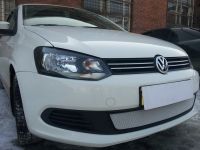 Защита радиатора Volkswagen Polo седан 2010- chrome (Фото 4)