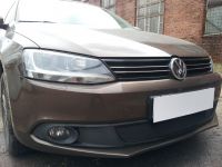Защита радиатора Volkswagen Jetta VI 2010- black (Фото 1)
