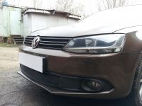 Защита радиатора Volkswagen Jetta VI 2010- black (Фото 2)