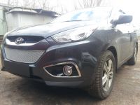 Защита радиатора Hyundai IX35 2010- chrome PREMIUM (Фото 1)