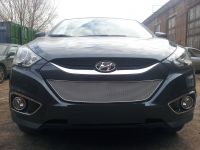 Защита радиатора Hyundai IX35 2010- chrome PREMIUM (Фото 2)