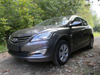 Защита радиатора Hyundai Solaris black PREMIUM (Фото 1)