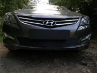 Защита радиатора Hyundai Solaris black PREMIUM