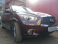 Защита радиатора Infiniti JX35 2012- black верх (Фото 2)