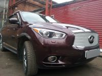 Защита радиатора Infiniti JX35 2012- black низ (Фото 3)