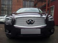 Защита радиатора Infiniti JX35 2012- black низ (Фото 4)