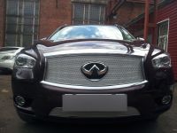 Защита радиатора Infiniti JX35 2012- chrome верх (Фото 1)
