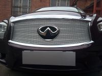 Защита радиатора Infiniti JX35 2012- chrome верх (Фото 3)