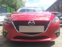 Защита радиатора Mazda 3 2013- black верх (Фото 1)