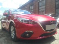 Защита радиатора Mazda 3 2013- black верх (Фото 2)