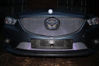 Защита радиатора Mazda 6 2013- chrome верх (Фото 1)