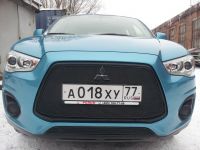 Защита радиатора Mitsubishi ASX (2 шт) 2013- black (Фото 9)