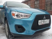 Защита радиатора Mitsubishi ASX (2 шт) 2013- black (Фото 10)