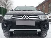 Защита радиатора Mitsubishi L200/Mitsubishi Pajero Sport 2010-2013 black низ PREMIUM (Фото 4)