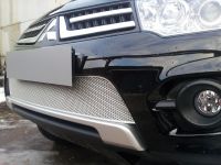 Защита радиатора Mitsubishi L200/Mitsubishi Pajero Sport 2010-2013 chrome низ PREMIUM (Фото 3)