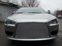 Защита радиатора Mitsubishi Lancer X 2012-(2 шт) chrome (Фото 1)