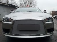 Защита радиатора Mitsubishi Lancer X 2012-(2 шт) chrome (Фото 3)