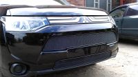 Защита радиатора Mitsubishi Outlander III 2012- (2 шт) black (Фото 3)