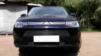 Защита радиатора Mitsubishi Outlander III 2012- (2 шт) black (Фото 5)
